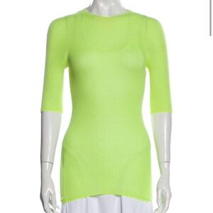 Balenciaga green neon wool cashmere top